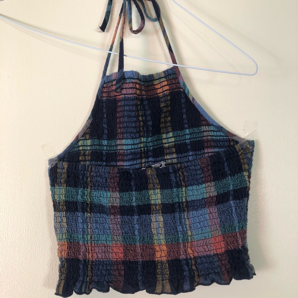 Plaid cropped halter top - Picture 4 of 4